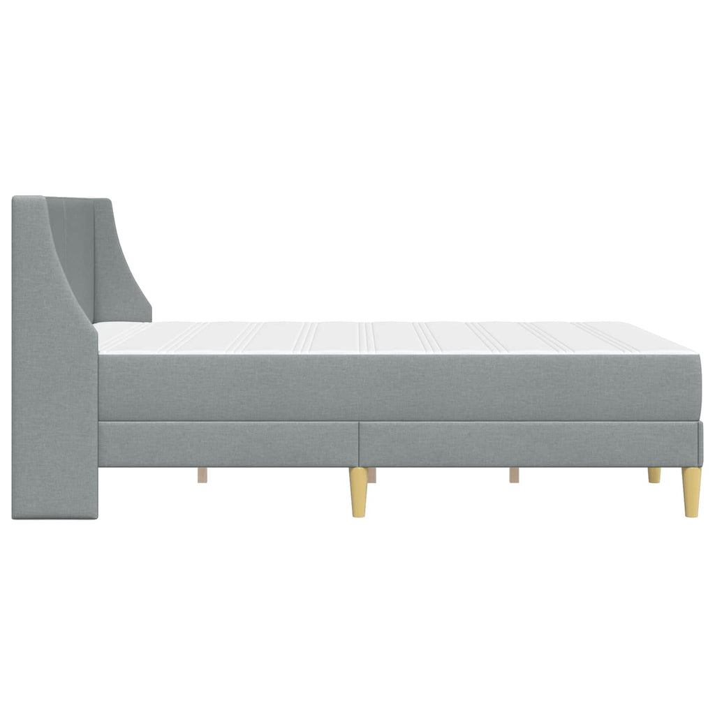 Bettgestell mit Matratze Hellgrau 140 x 200 cm Polyester