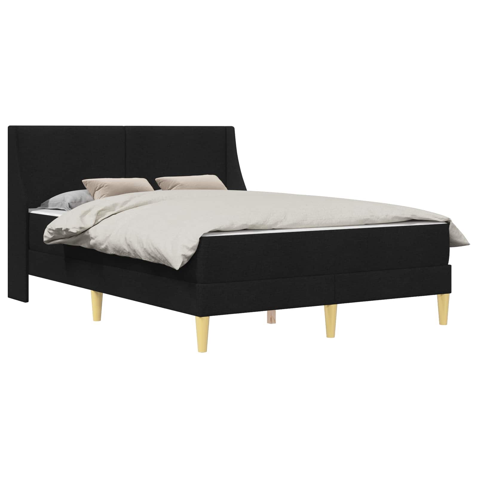 Bettgestell mit Matratze Schwarz 160 x 200 cm Polyester