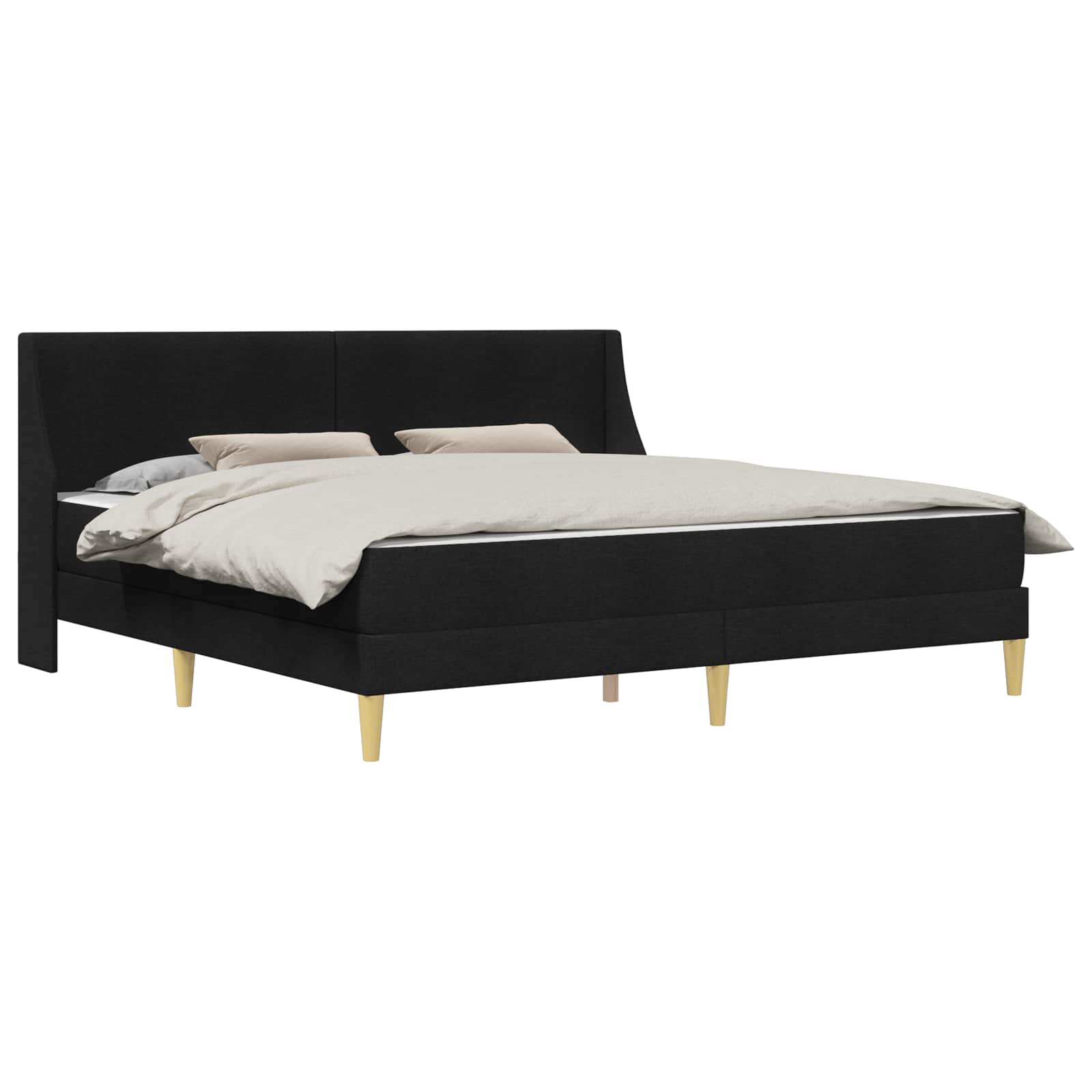 Bettgestell mit Matratze Schwarz 180 x 200 cm Polyester