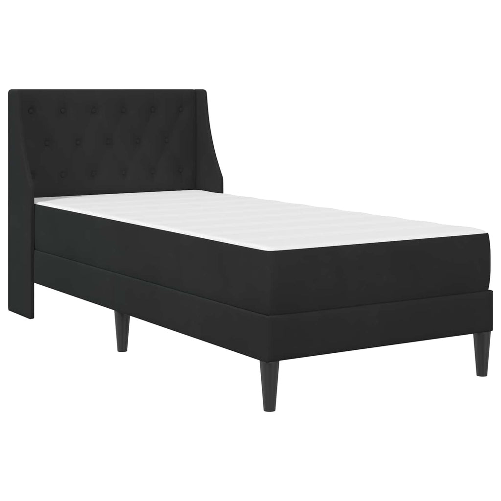 Bettgestell mit Matratze mit Matratze Schwarz 80 x 200 cm Samt