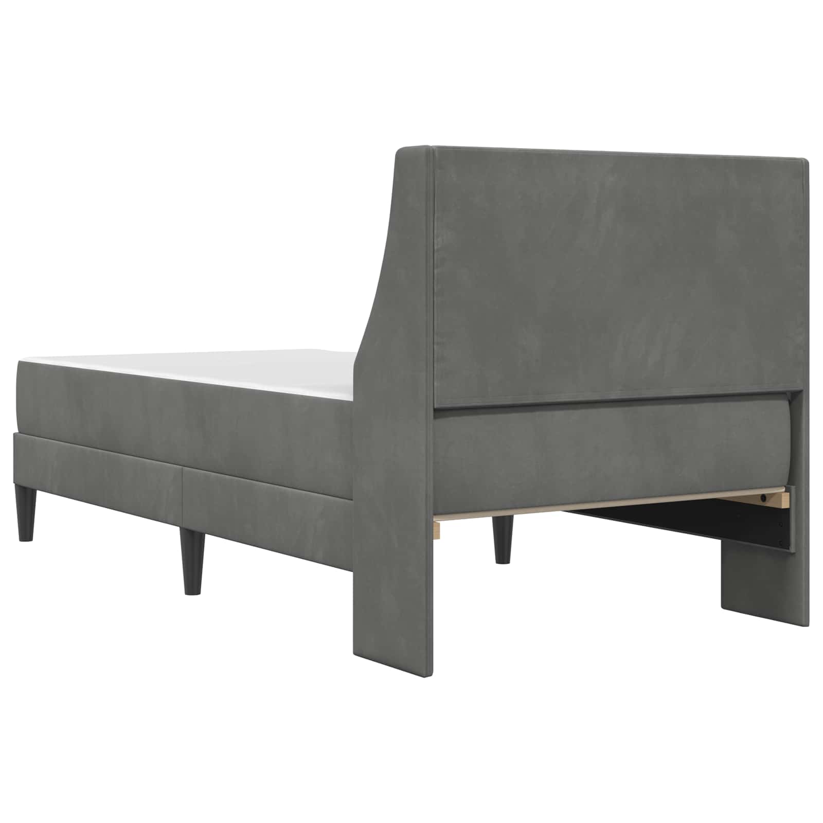 Bettgestell mit Matratze Dunkelgrau 90 x 190 cm Samt