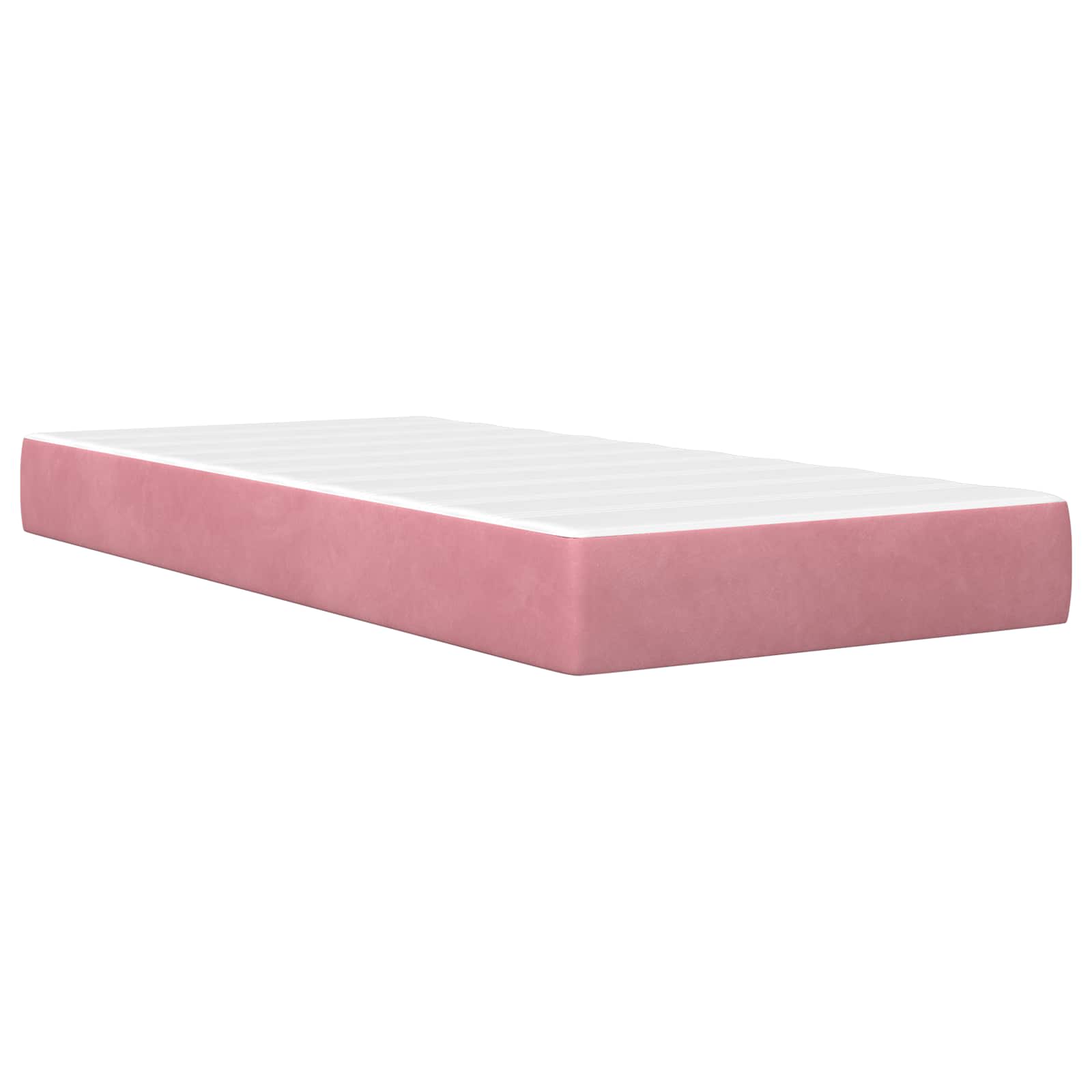 Bettgestell mit Matratze mit Matratze Rosa 90 x 190 cm Samt