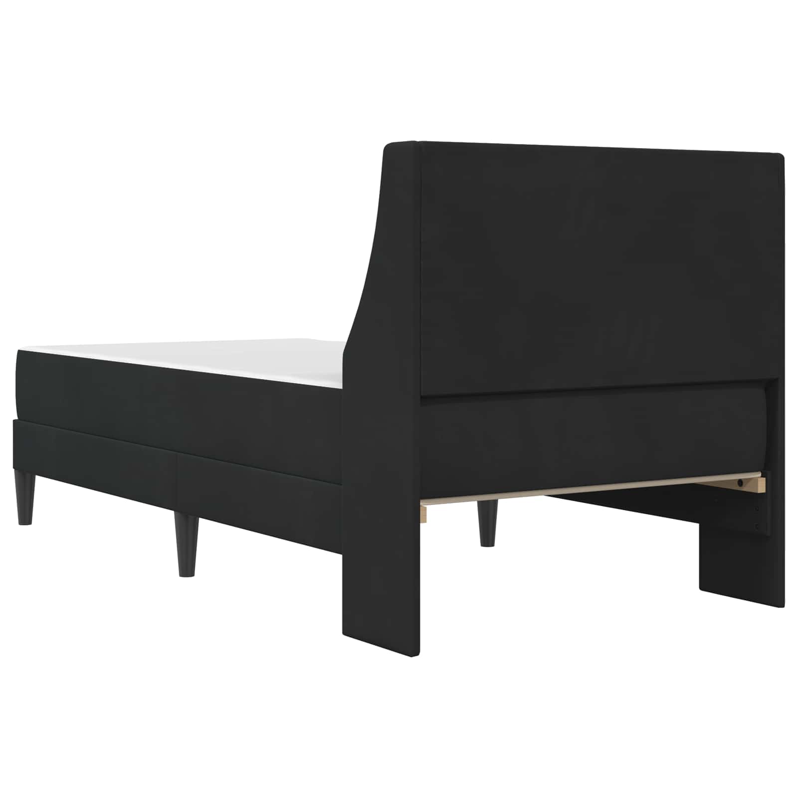 Bettgestell mit Matratze mit Matratze Schwarz 90 x 190 cm Samt