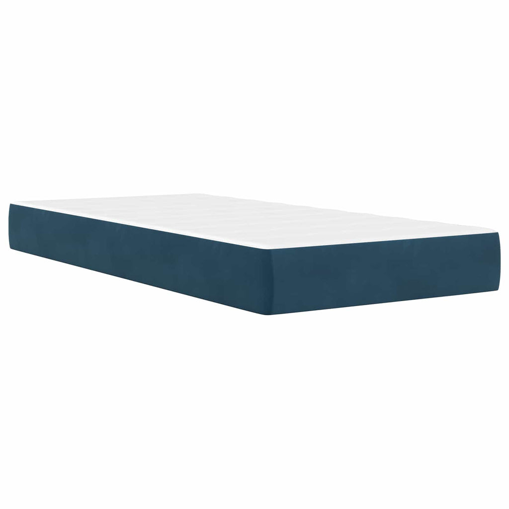Bettgestell mit Matratze mit Matratze Blau 90 x 200 cm Samt