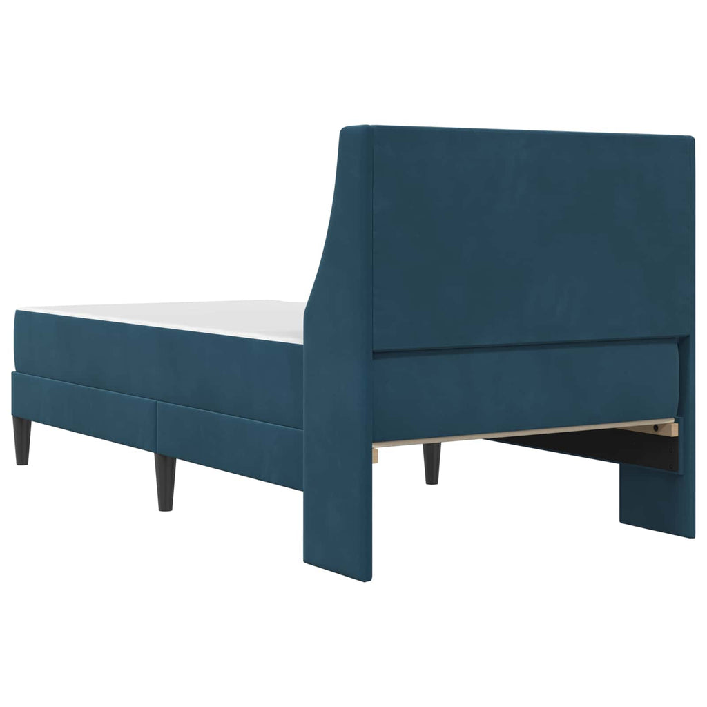 Bettgestell mit Matratze mit Matratze Blau 90 x 200 cm Samt