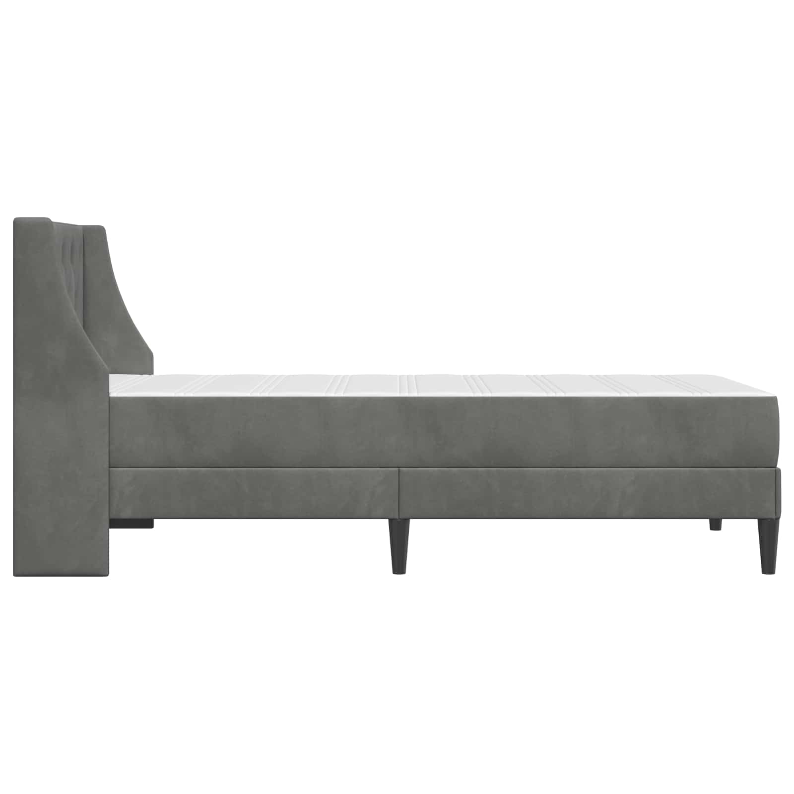 Bettgestell mit Matratze Dunkelgrau 100 x 200 cm Samt