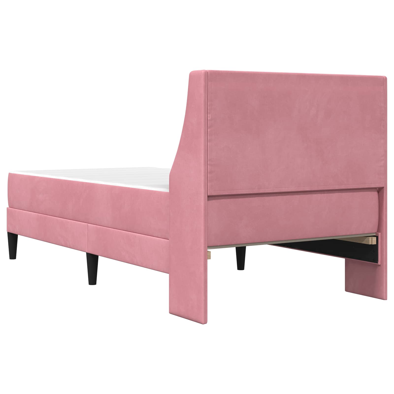 Bettgestell mit Matratze mit Matratze Rosa 100 x 200 cm Samt