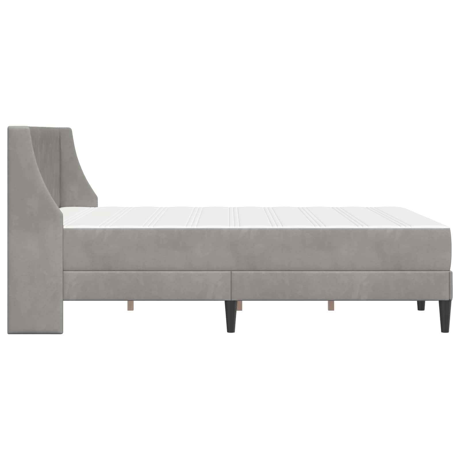 Bettgestell mit Matratze Hellgrau 120 x 190 cm Samt