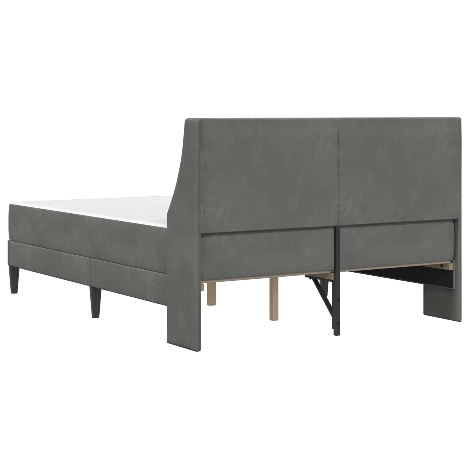 Bettgestell mit Matratze Dunkelgrau 120 x 190 cm Samt