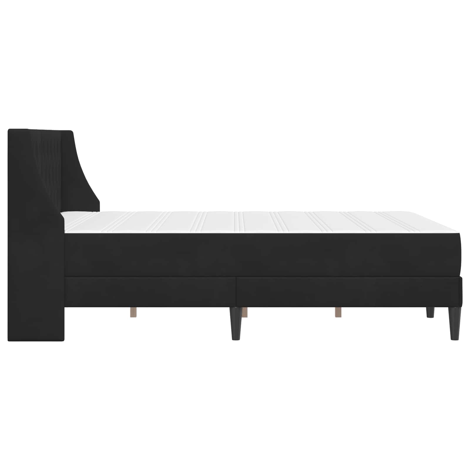 Bettgestell mit Matratze mit Matratze Schwarz 120 x 190 cm Samt
