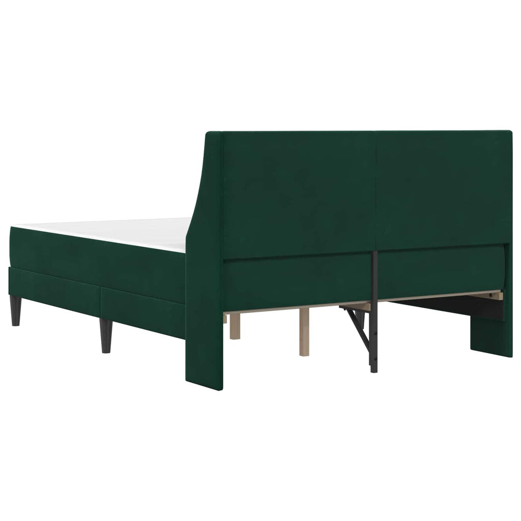 Bettgestell mit Matratze Dunkelgrün 140 x 190 cm Samt