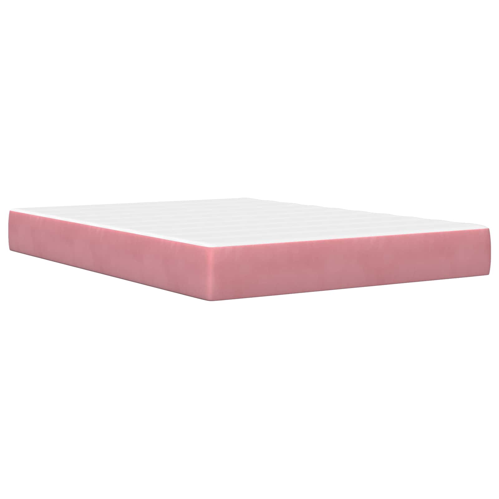 Bettgestell mit Matratze mit Matratze Rosa 140 x 190 cm Samt