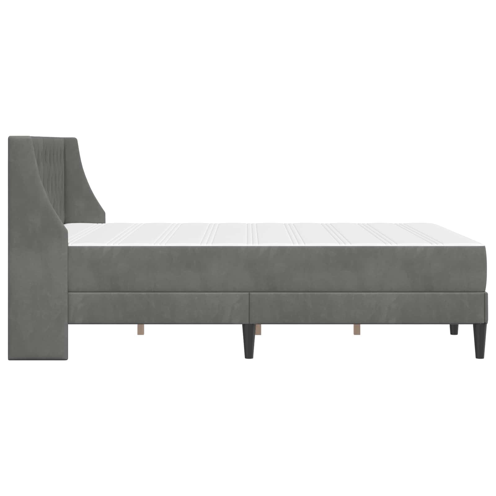 Bettgestell mit Matratze Dunkelgrau 160 x 200 cm Samt