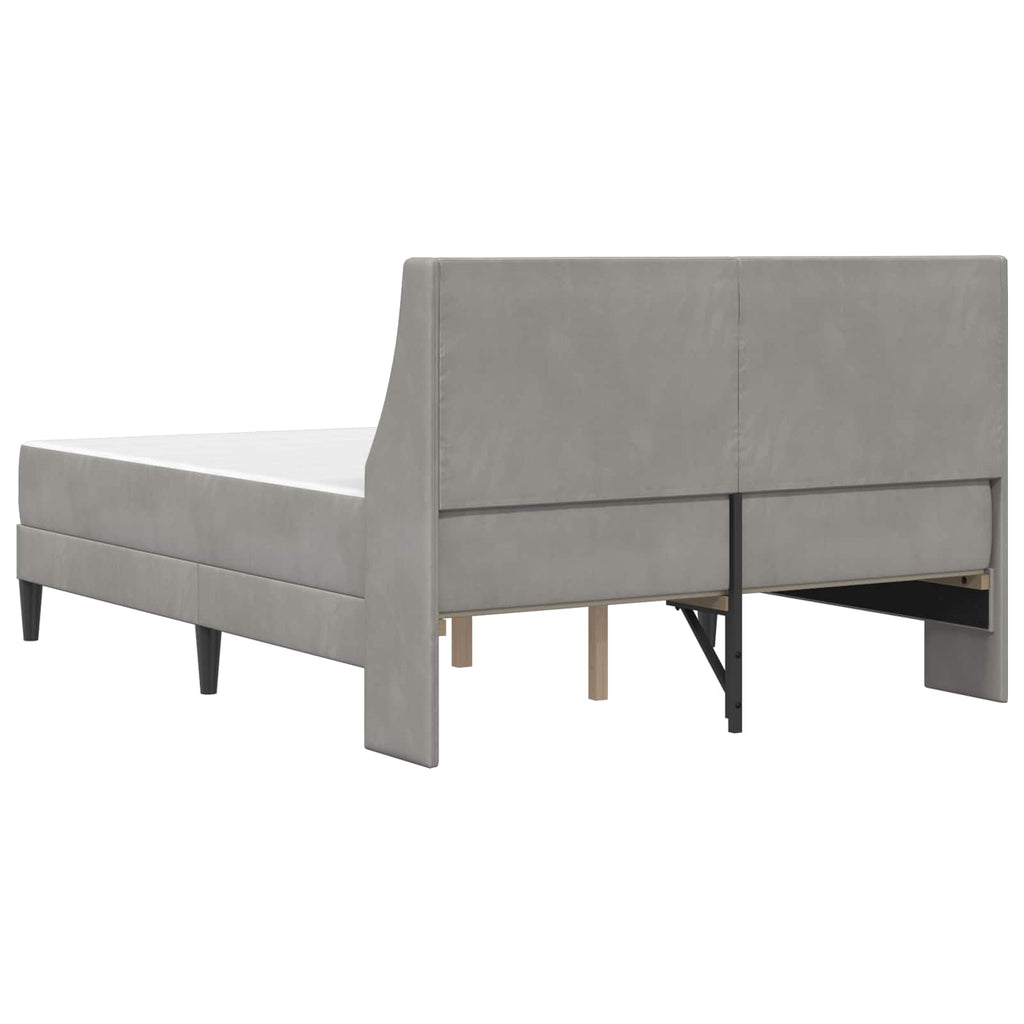 Bettgestell mit Matratze Hellgrau 180 x 200 cm Samt