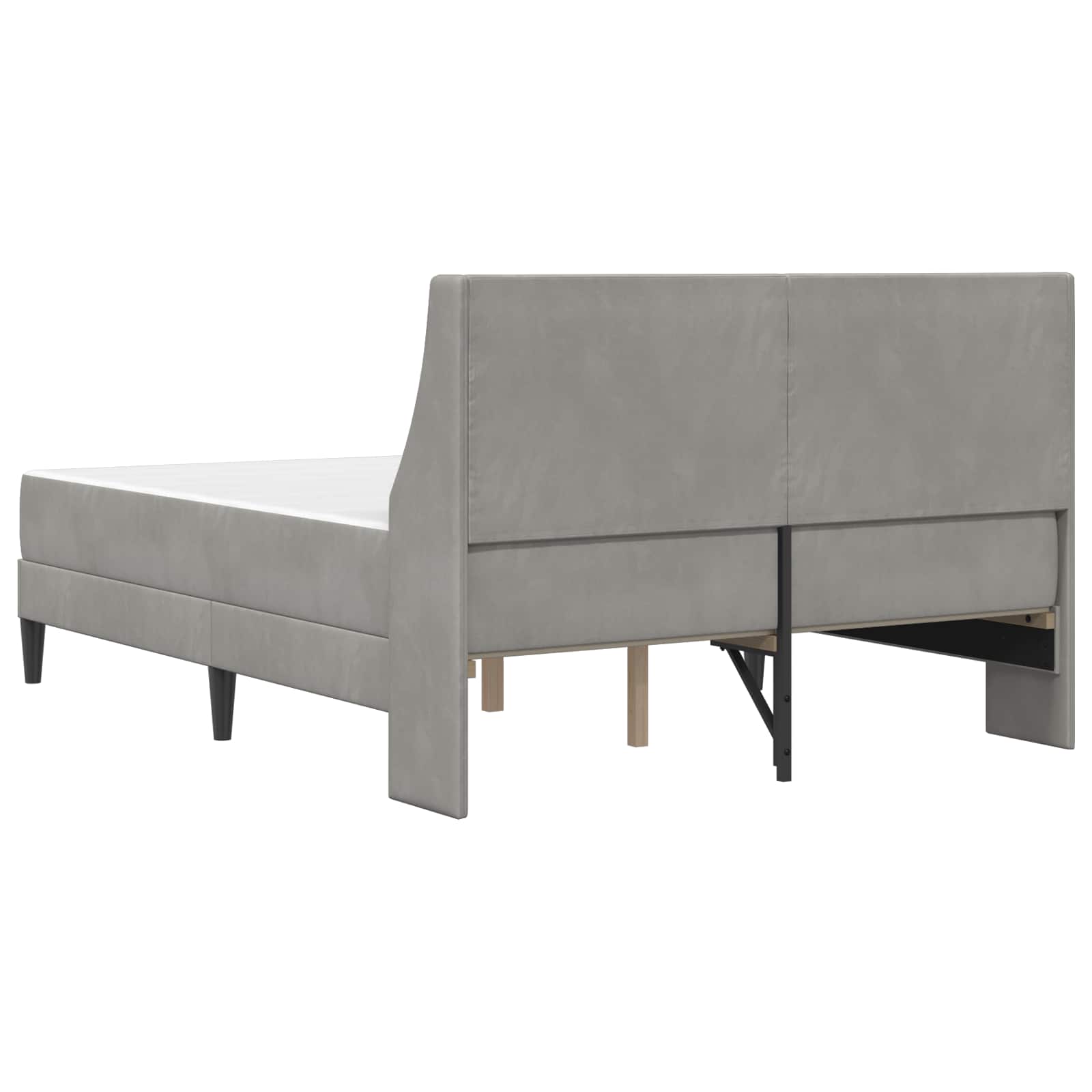 Bettgestell mit Matratze Hellgrau 180 x 200 cm Samt