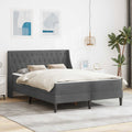 Bettgestell mit Matratze Dunkelgrau 180 x 200 cm Samt