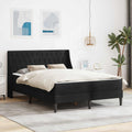 Bettgestell mit Matratze mit Matratze Schwarz 180 x 200 cm Samt