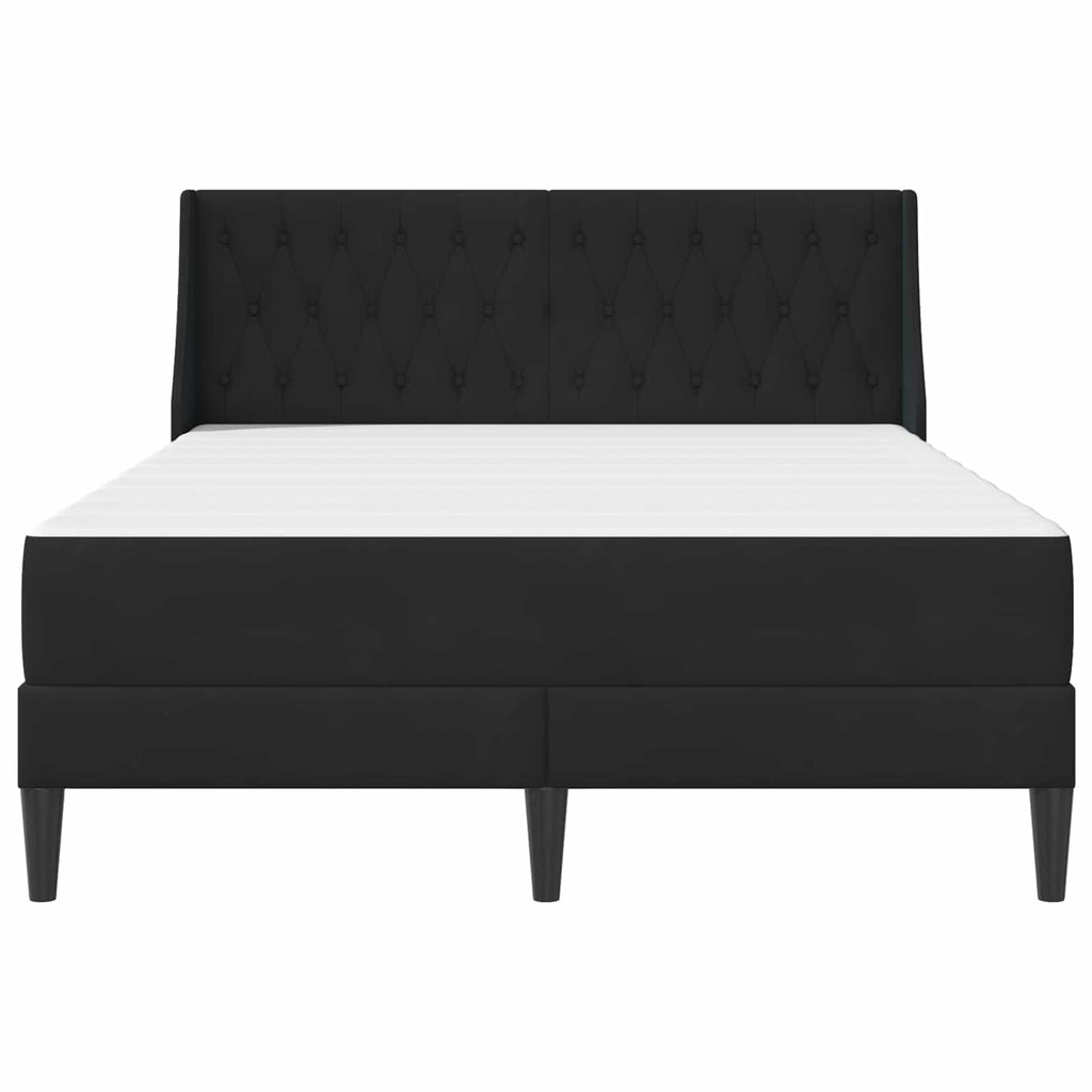 Bettgestell mit Matratze mit Matratze Schwarz 180 x 200 cm Samt
