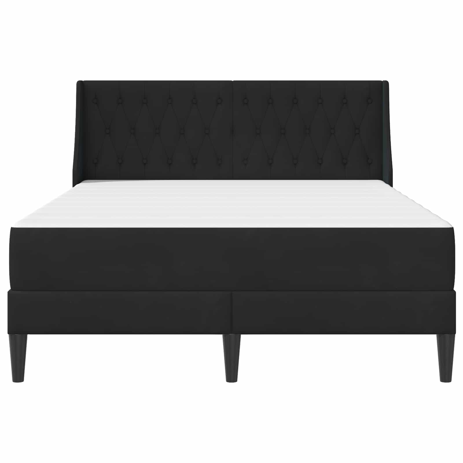 Bettgestell mit Matratze mit Matratze Schwarz 180 x 200 cm Samt