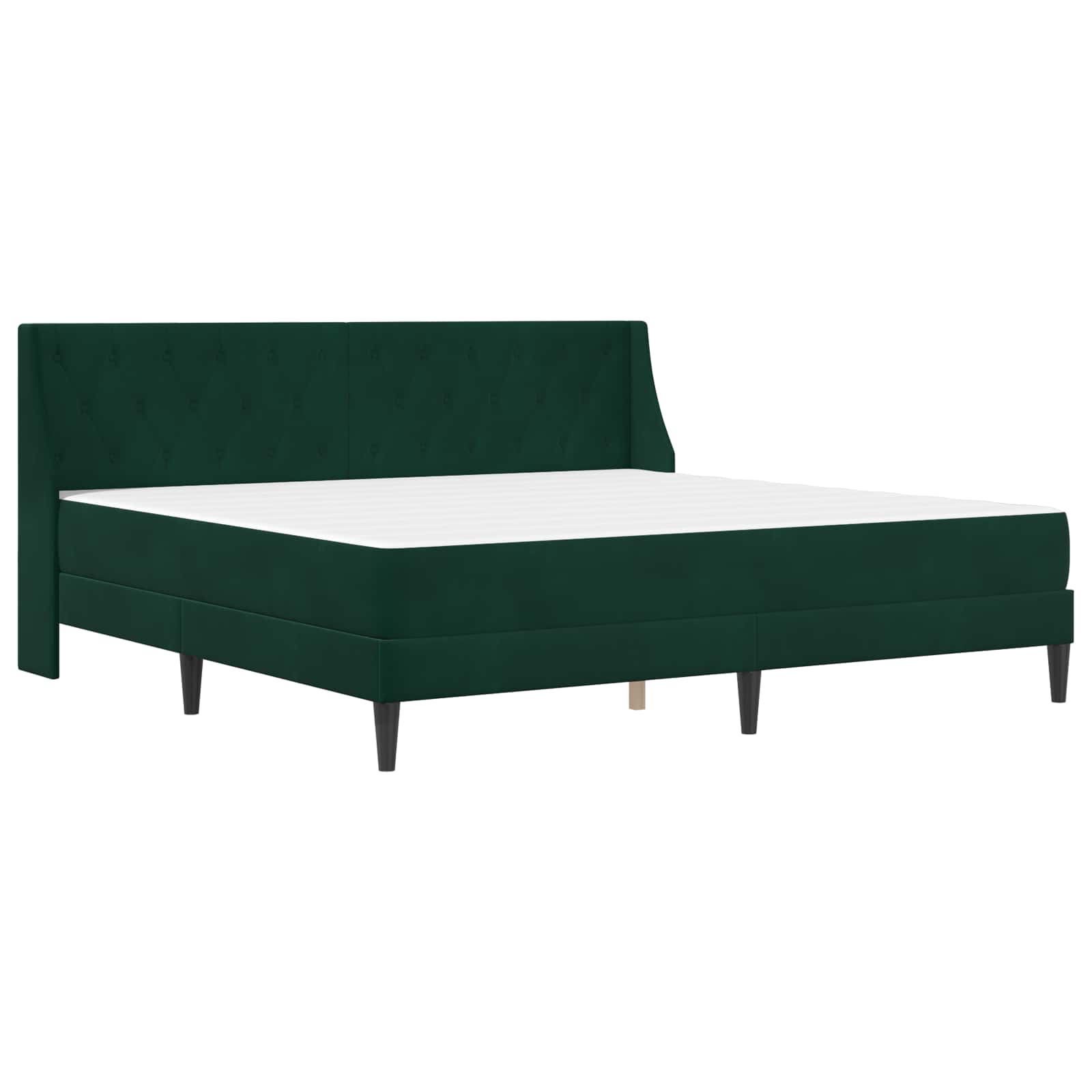 Bettgestell mit Matratze Dunkelgrün 200 x 200 cm Samt
