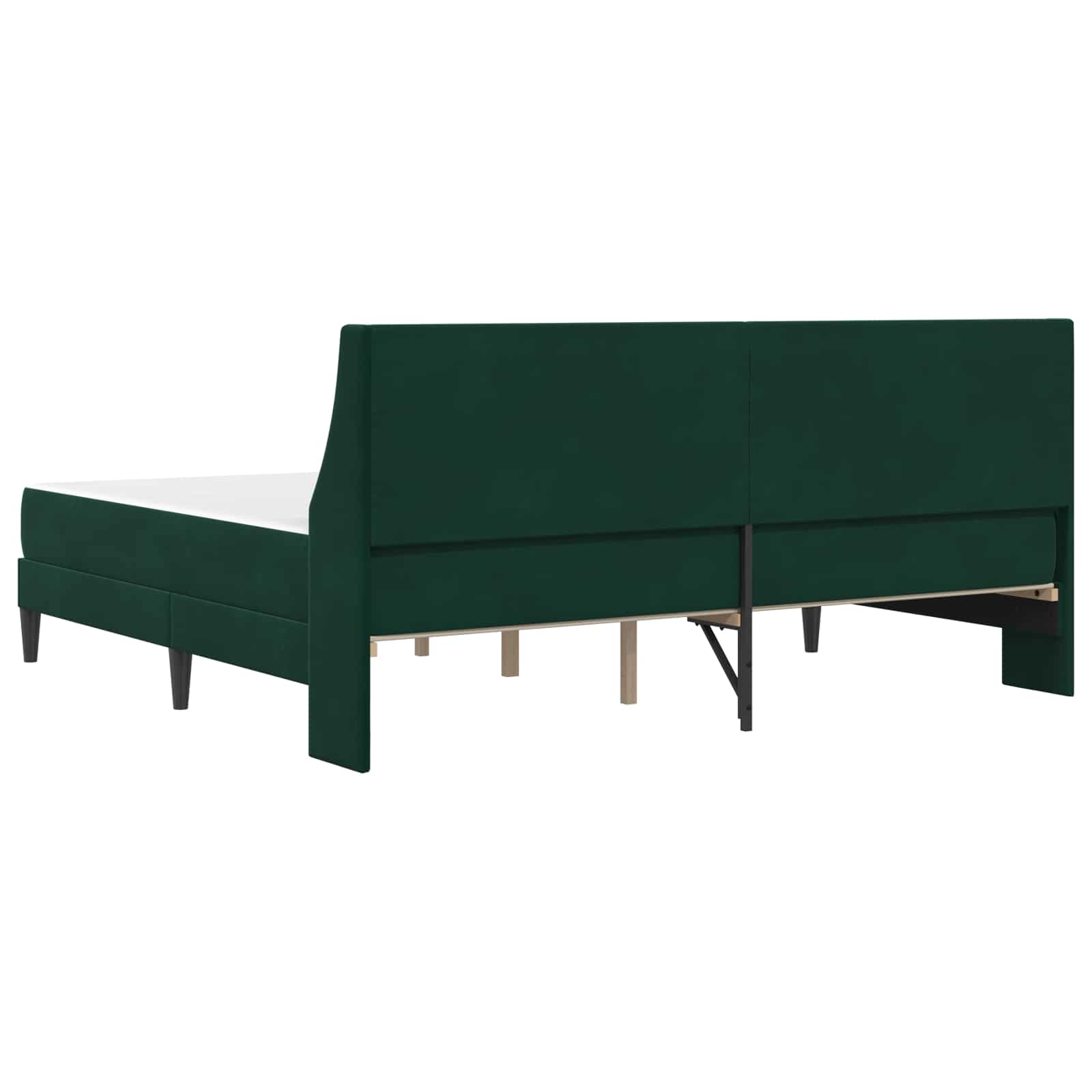 Bettgestell mit Matratze Dunkelgrün 200 x 200 cm Samt