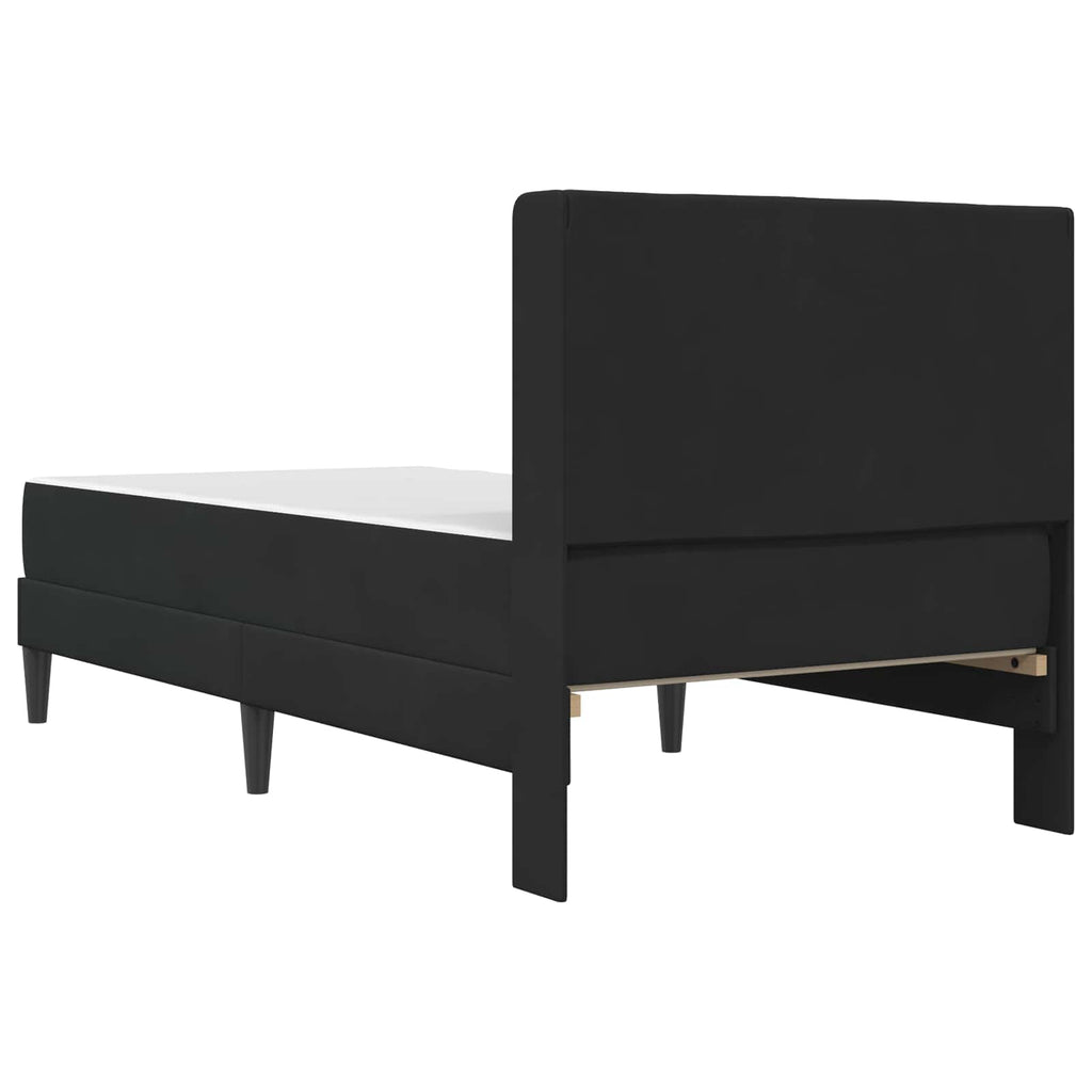 Bettgestell mit Matratze mit Kopfteil Schwarz 80 x 200 cm Samt