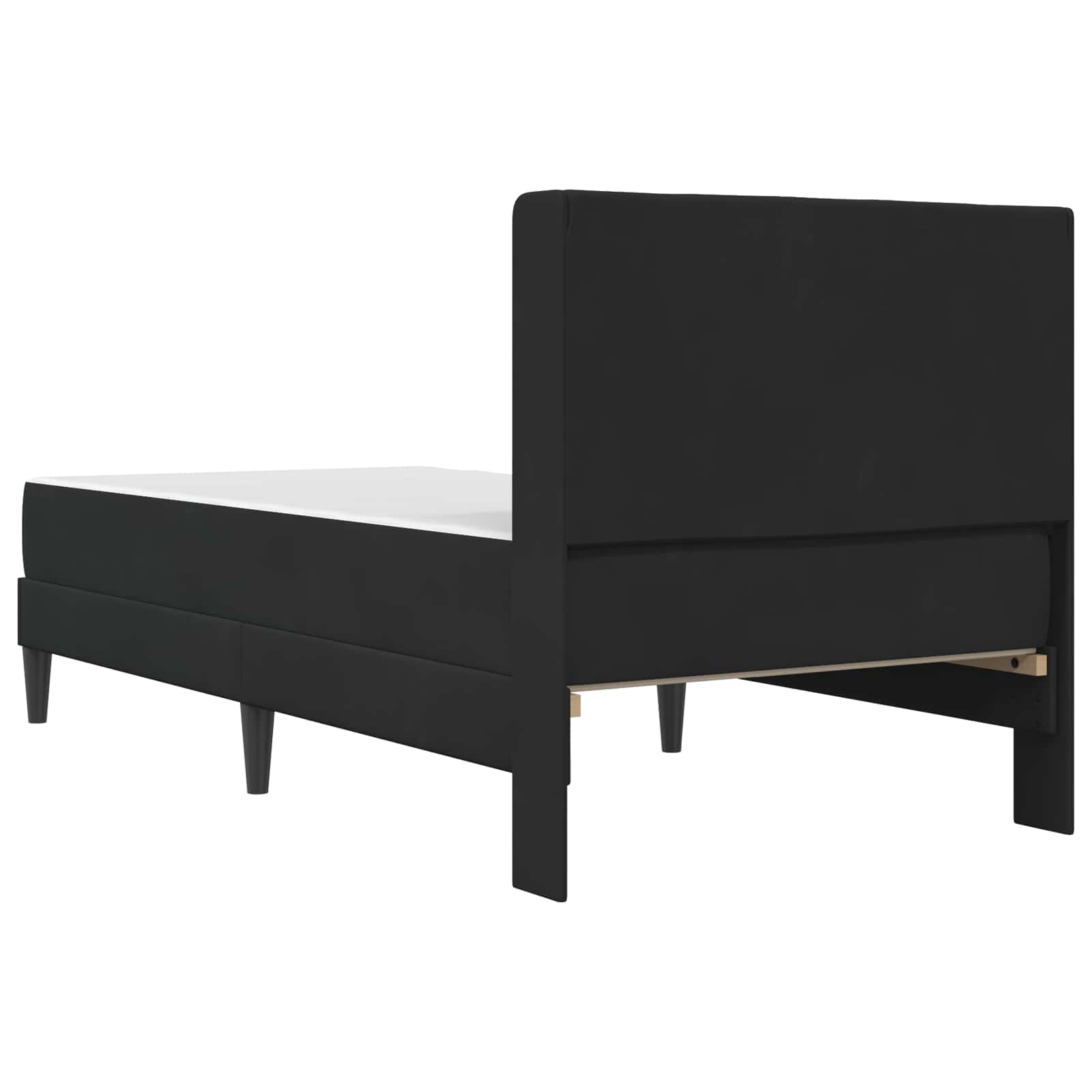 Bettgestell mit Matratze mit Kopfteil Schwarz 80 x 200 cm Samt