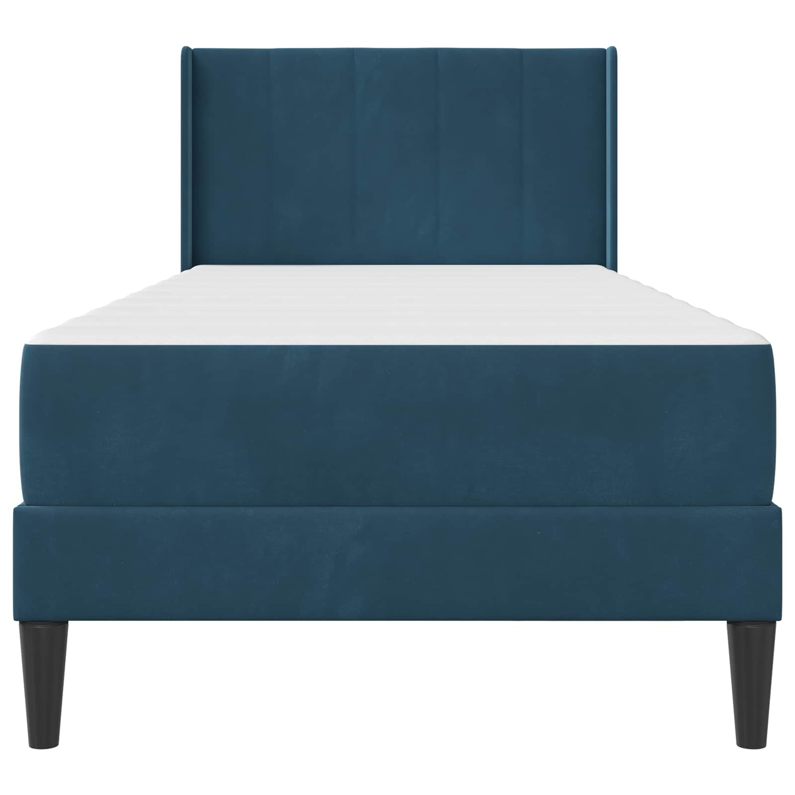 Bettgestell mit Matratze mit Kopfteil Blau 80 x 200 cm Samt