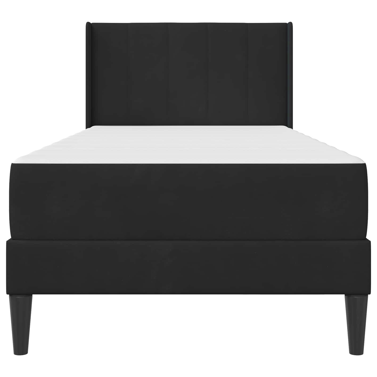 Bettgestell mit Matratze mit Kopfteil Schwarz 90 x 190 cm Samt