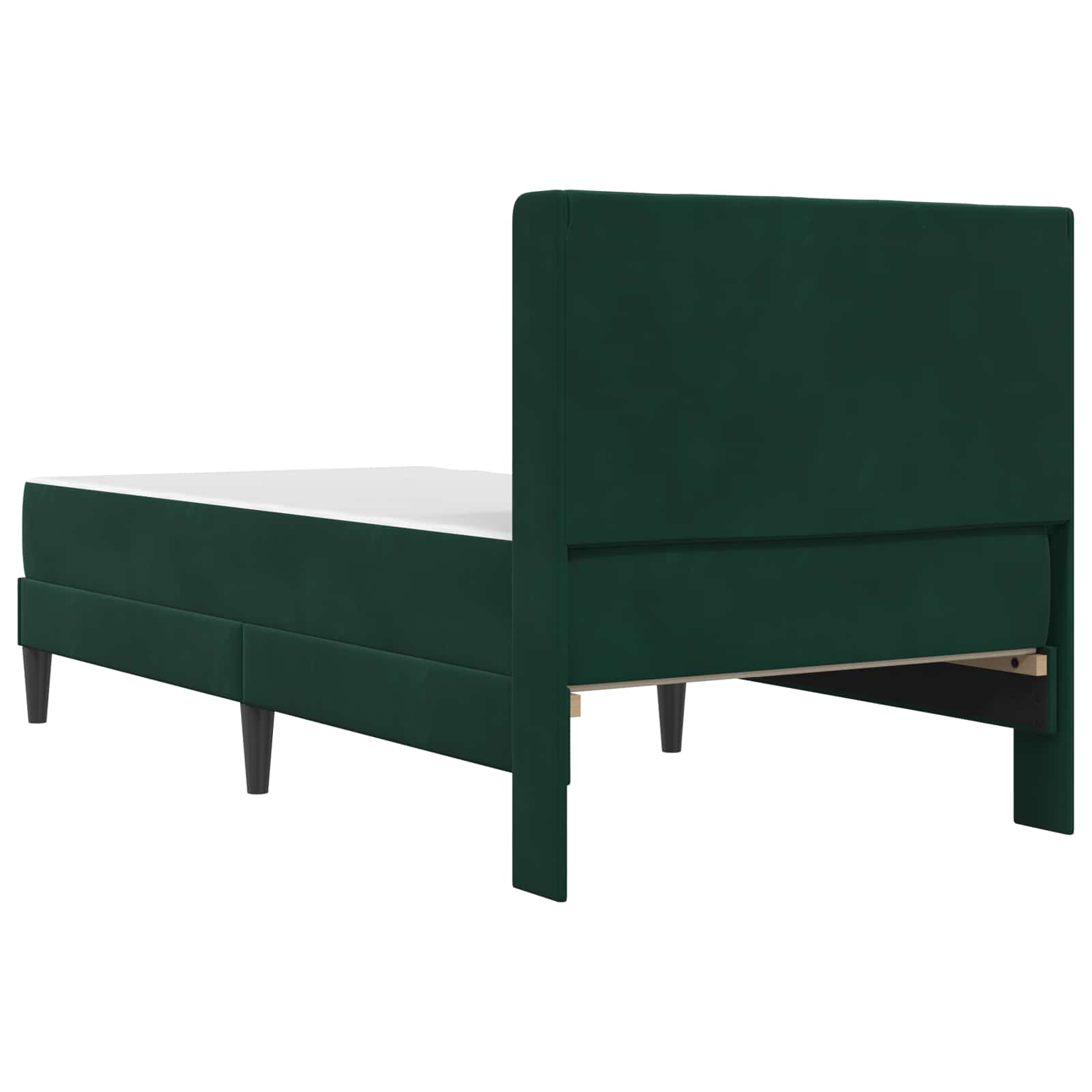 Bettgestell mit Matratze Dunkelgrün 90 x 200 cm Samt