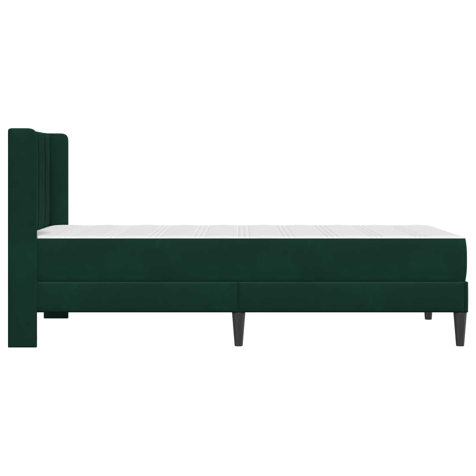 Bettgestell mit Matratze Dunkelgrün 90 x 200 cm Samt