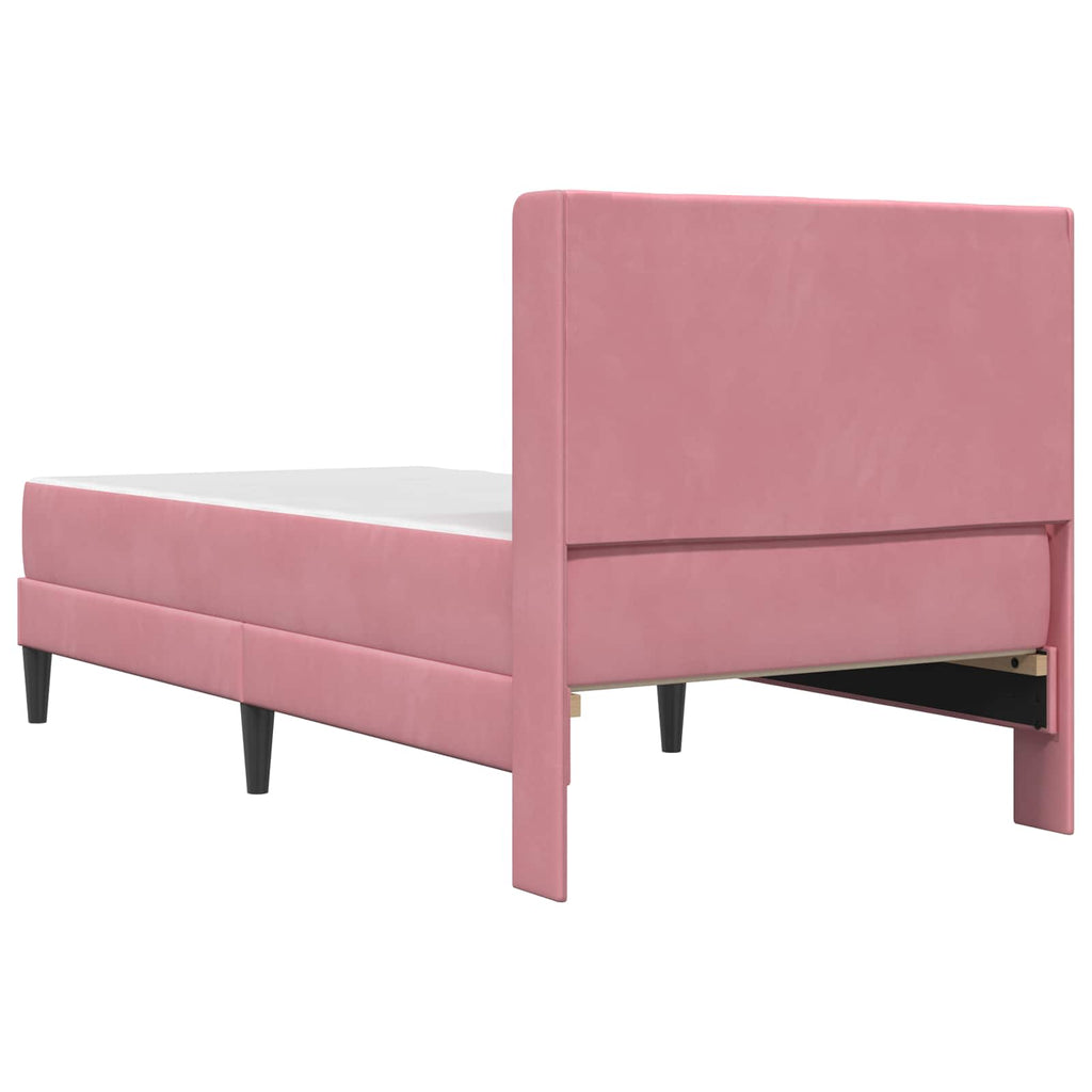 Bettgestell mit Matratze mit Kopfteil Rosa 90 x 200 cm Samt