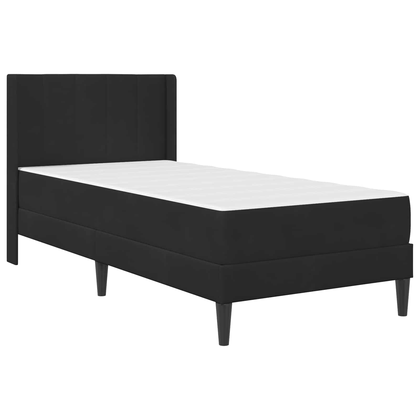 Bettgestell mit Matratze mit Kopfteil Schwarz 90 x 200 cm Samt