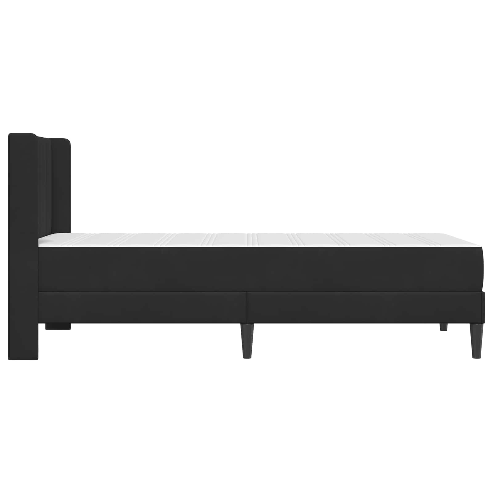 Bettgestell mit Matratze mit Kopfteil Schwarz 90 x 200 cm Samt
