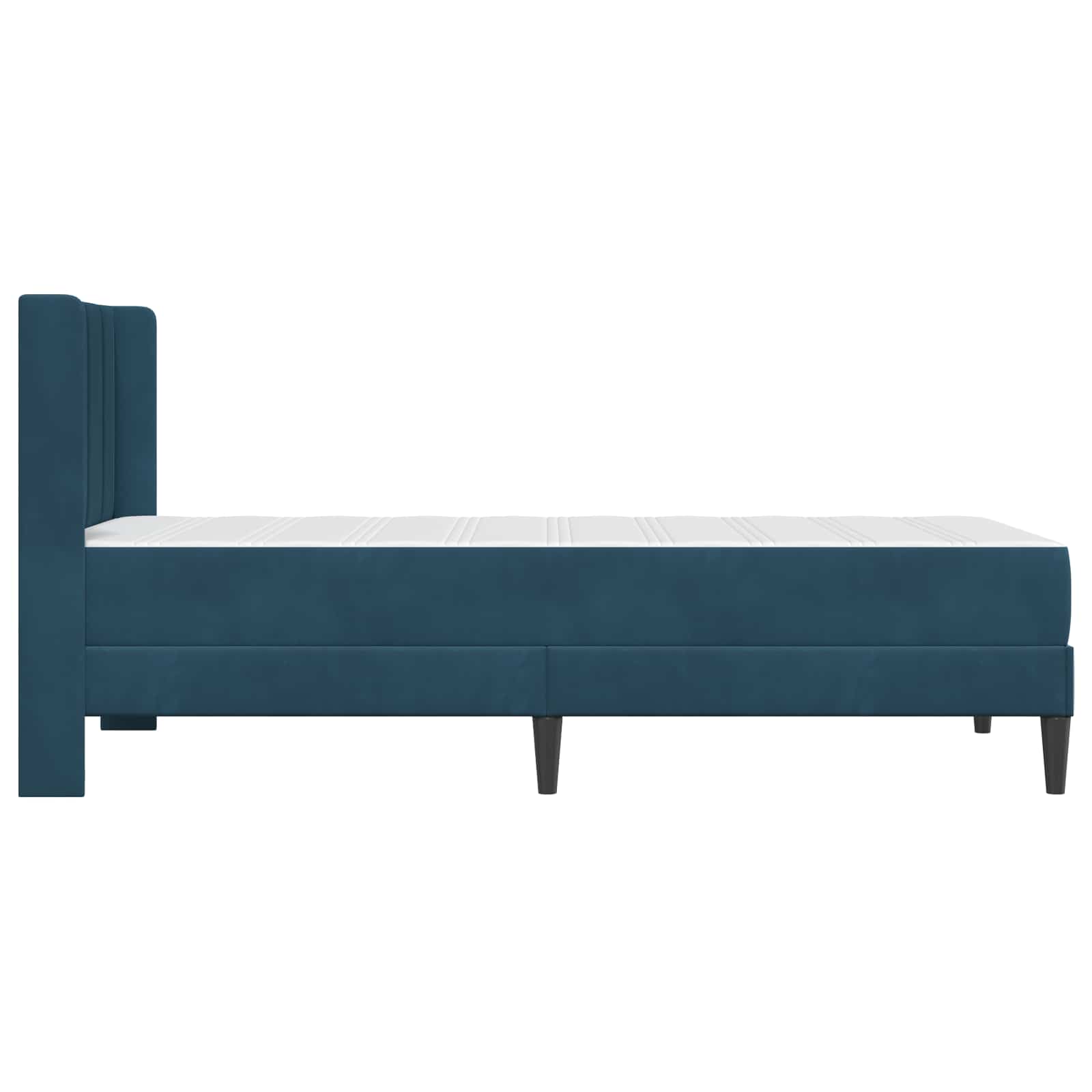 Bettgestell mit Matratze mit Kopfteil Blau 90 x 200 cm Samt