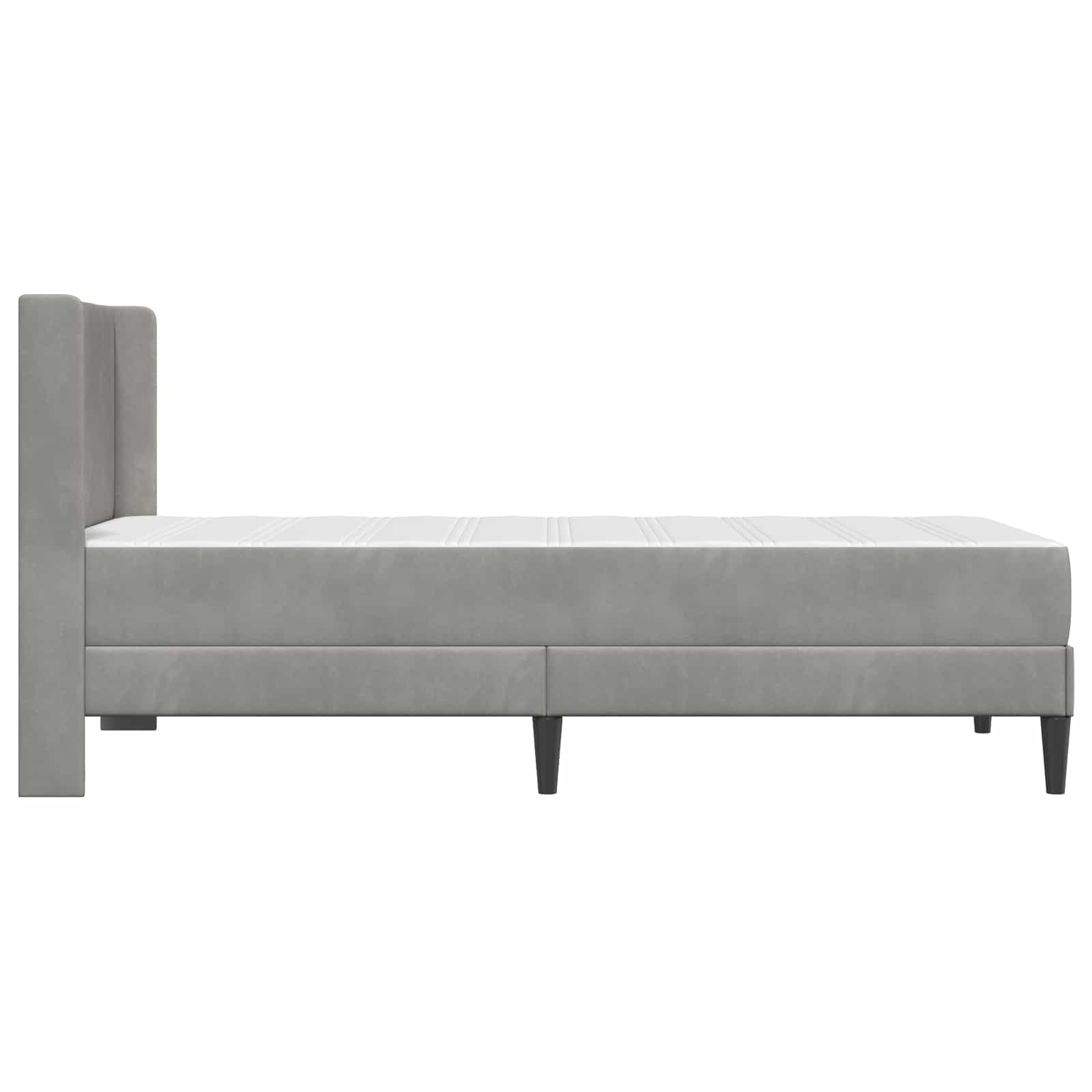 Bettgestell mit Matratze Hellgrau 100 x 200 cm Samt