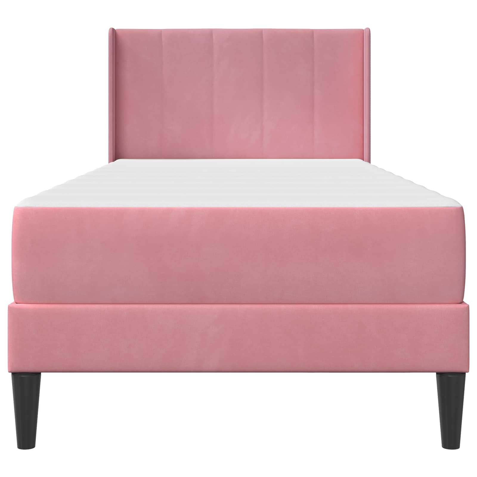 Bettgestell mit Matratze mit Kopfteil Rosa 100 x 200 cm Samt