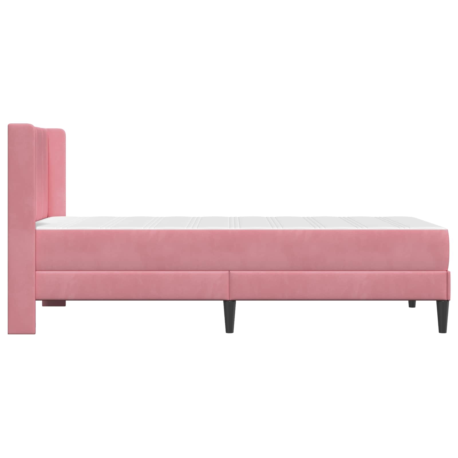 Bettgestell mit Matratze mit Kopfteil Rosa 100 x 200 cm Samt