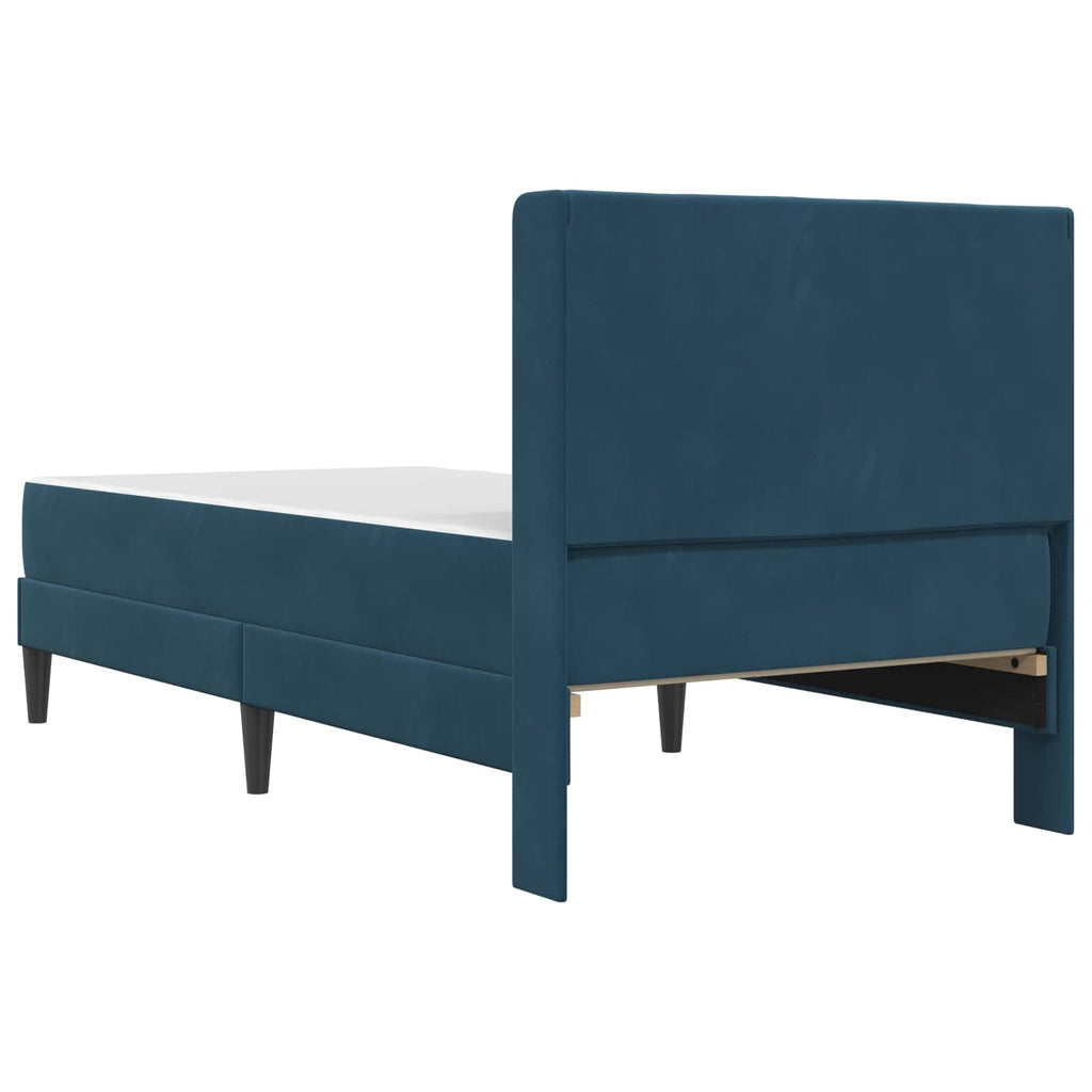 Bettgestell mit Matratze mit Kopfteil Blau 100 x 200 cm Samt