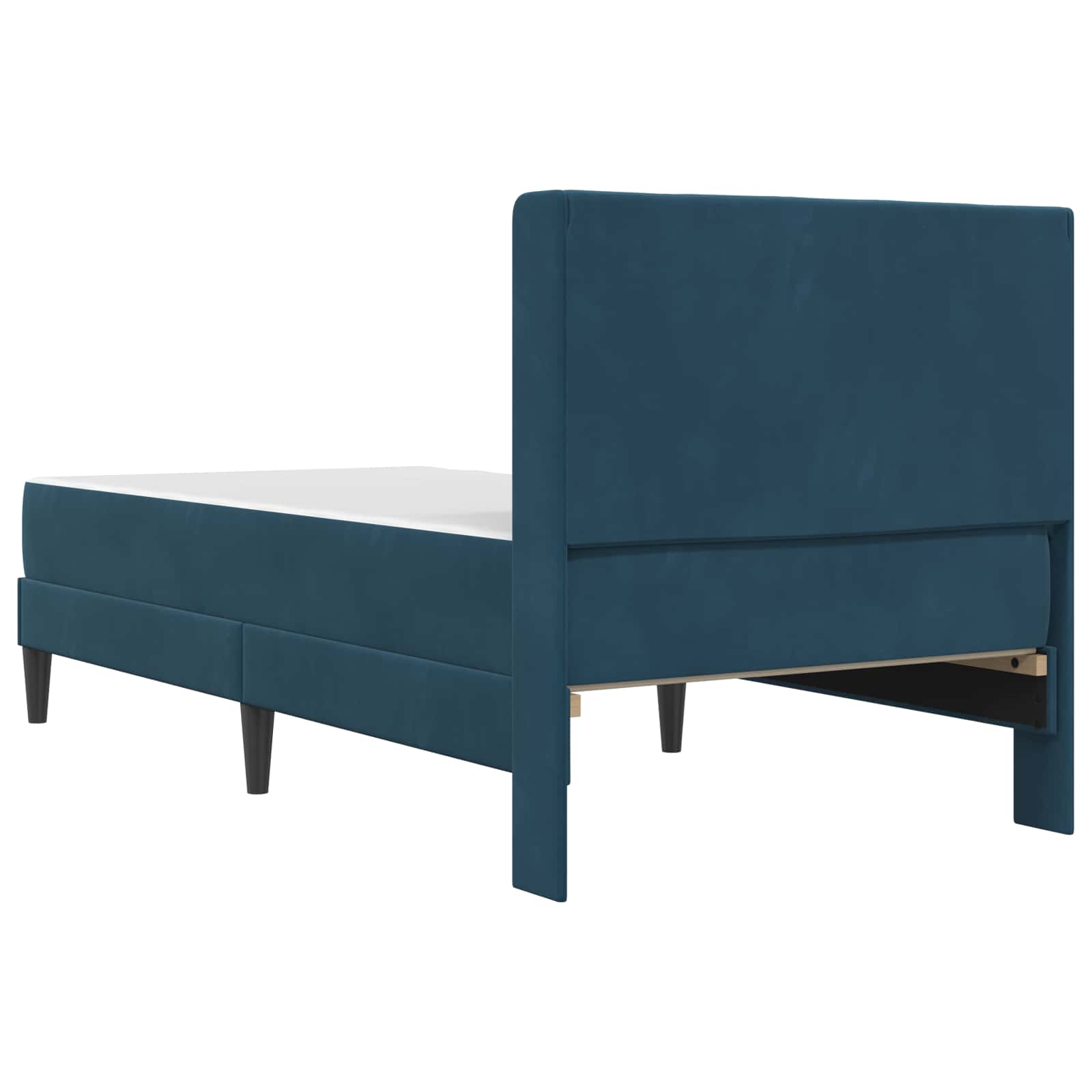 Bettgestell mit Matratze mit Kopfteil Blau 100 x 200 cm Samt