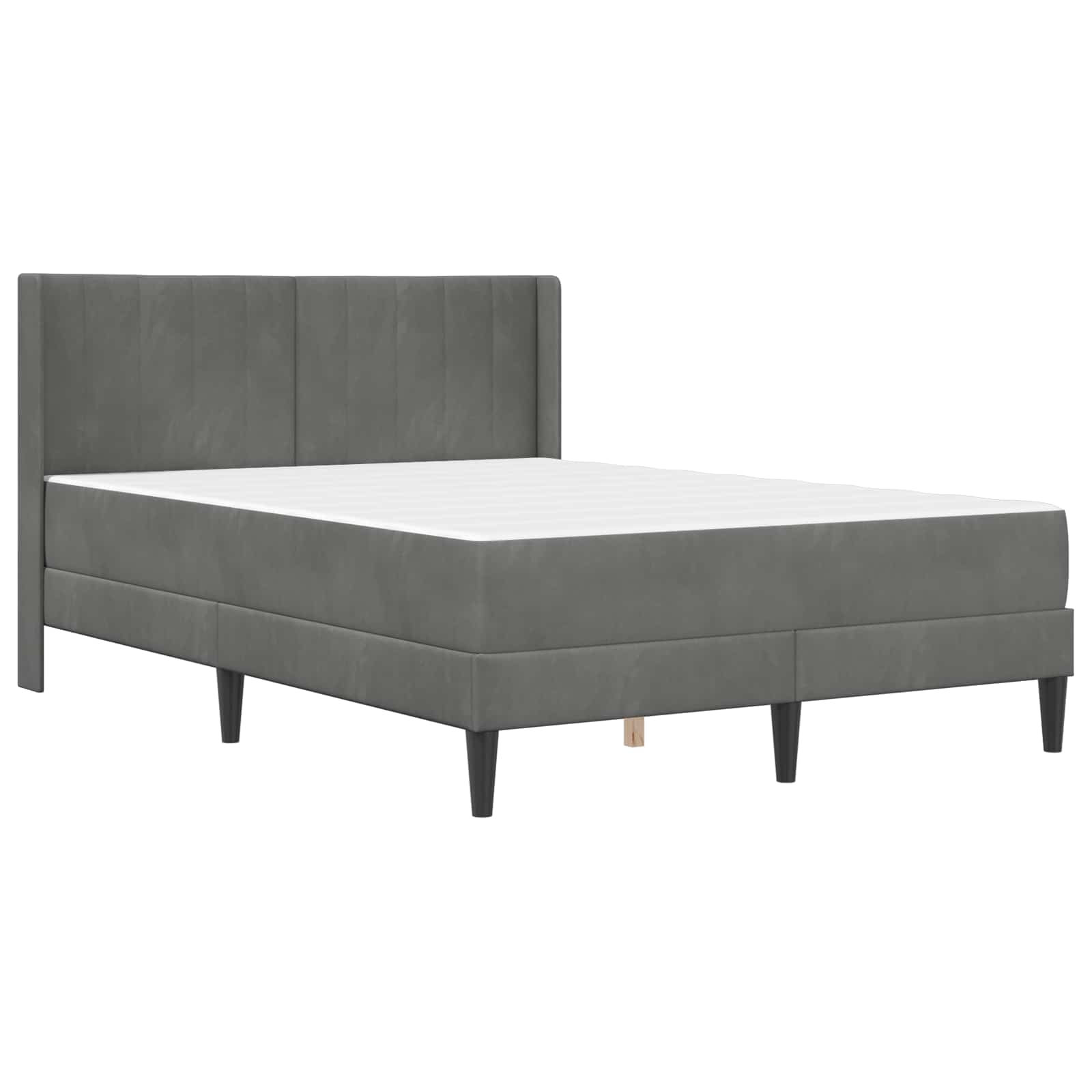 Bettgestell mit Matratze Dunkelgrau 120 x 190 cm Samt