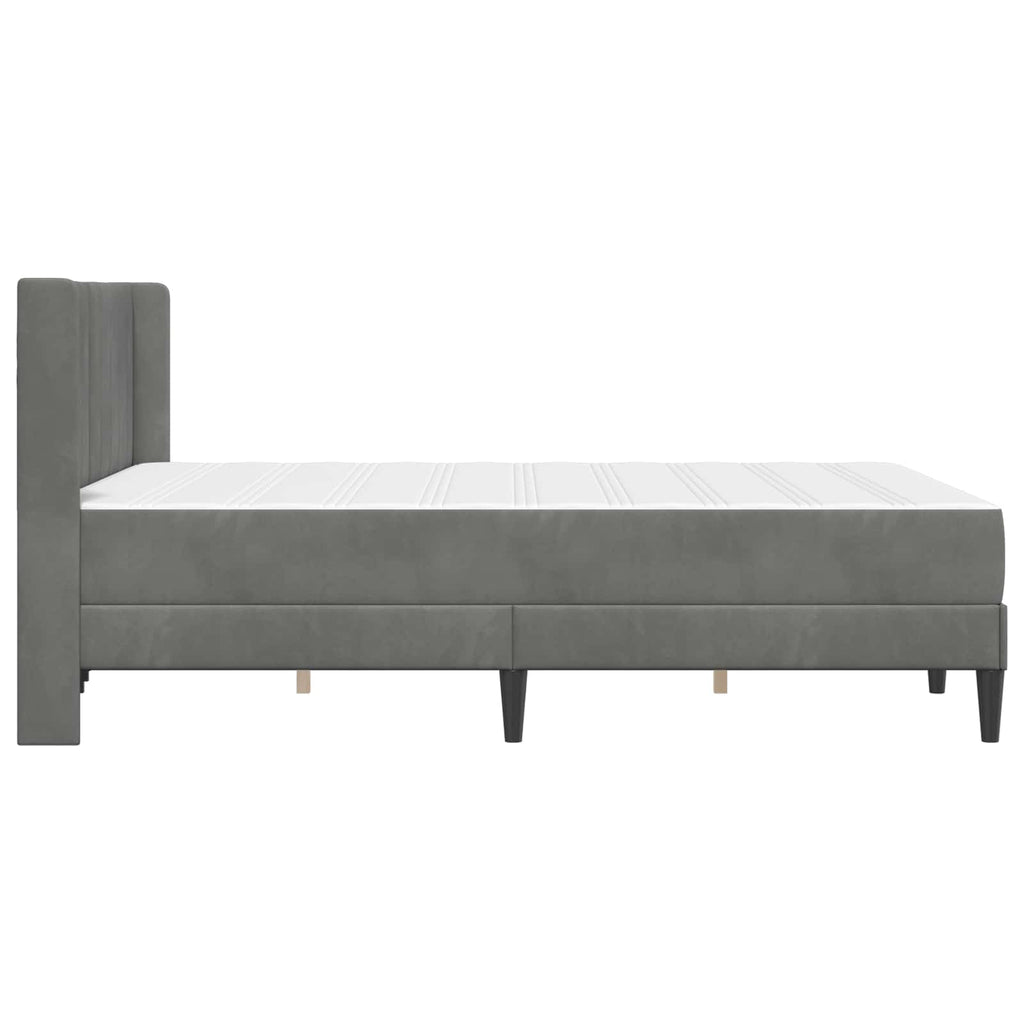 Bettgestell mit Matratze Dunkelgrau 120 x 190 cm Samt