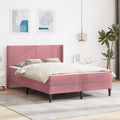 Bettgestell mit Matratze mit Kopfteil Rosa 120 x 190 cm Samt