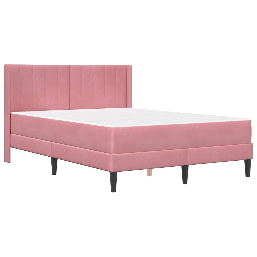 Bettgestell mit Matratze mit Kopfteil Rosa 120 x 190 cm Samt