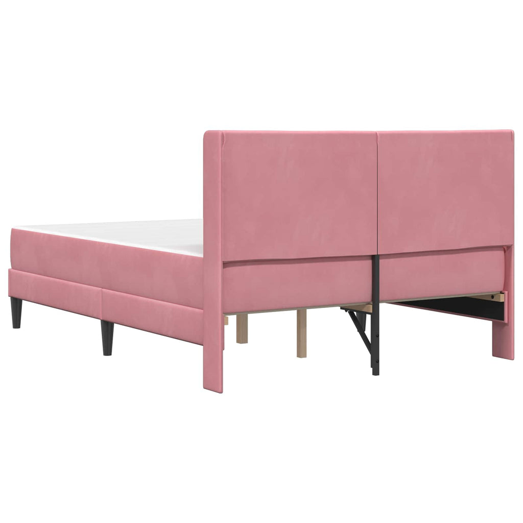 Bettgestell mit Matratze mit Kopfteil Rosa 120 x 190 cm Samt
