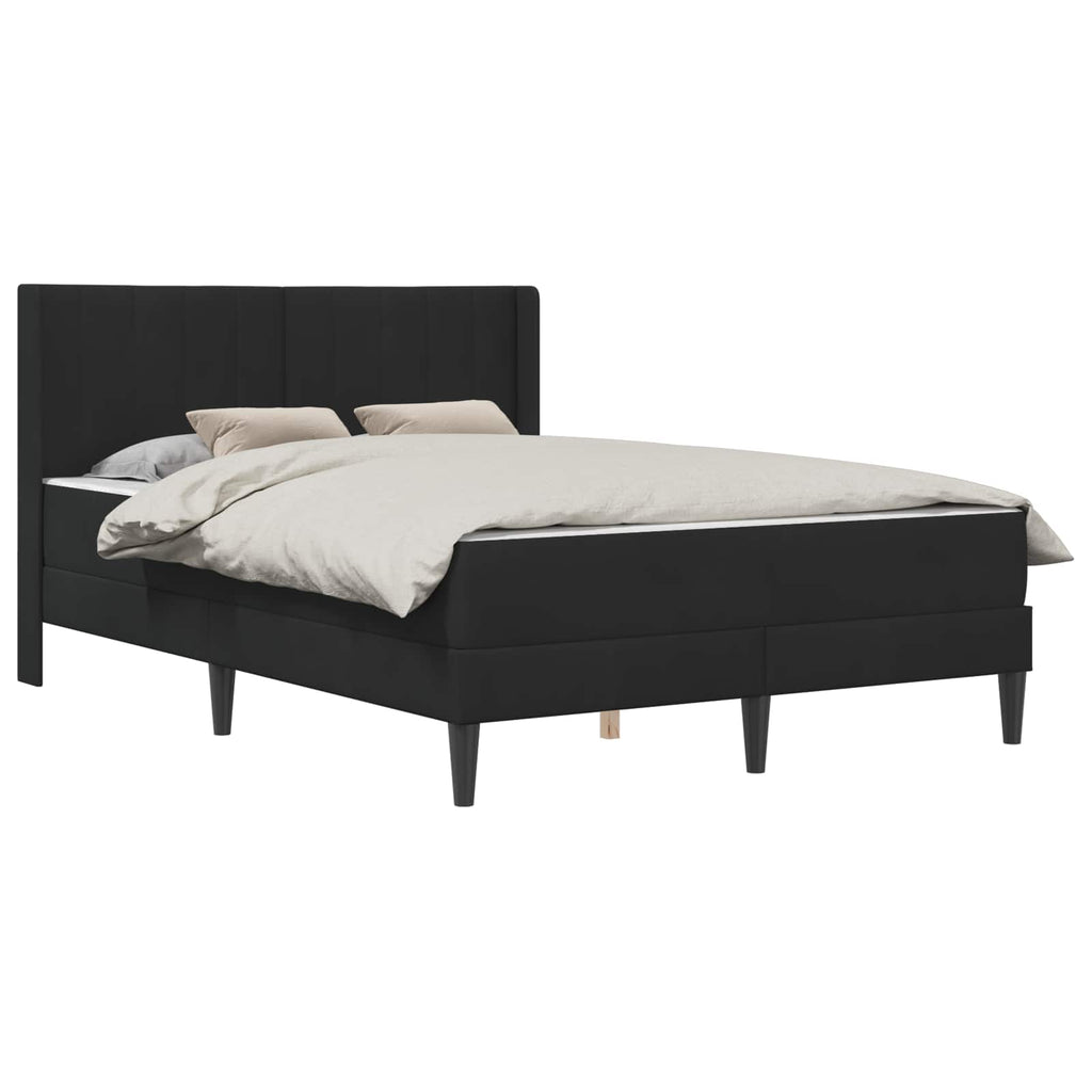 Bettgestell mit Matratze mit Kopfteil Schwarz 120 x 190 cm Samt