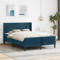 Bettgestell mit Matratze mit Kopfteil Blau 120 x 190 cm Samt
