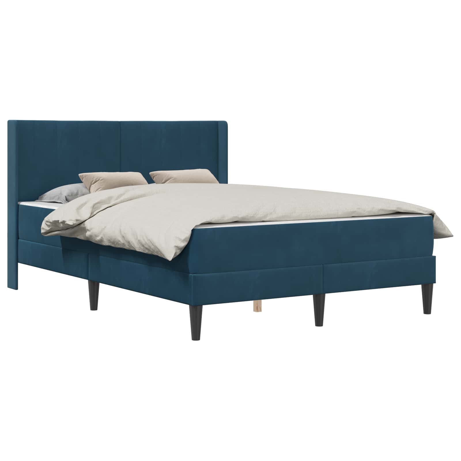 Bettgestell mit Matratze mit Kopfteil Blau 120 x 190 cm Samt