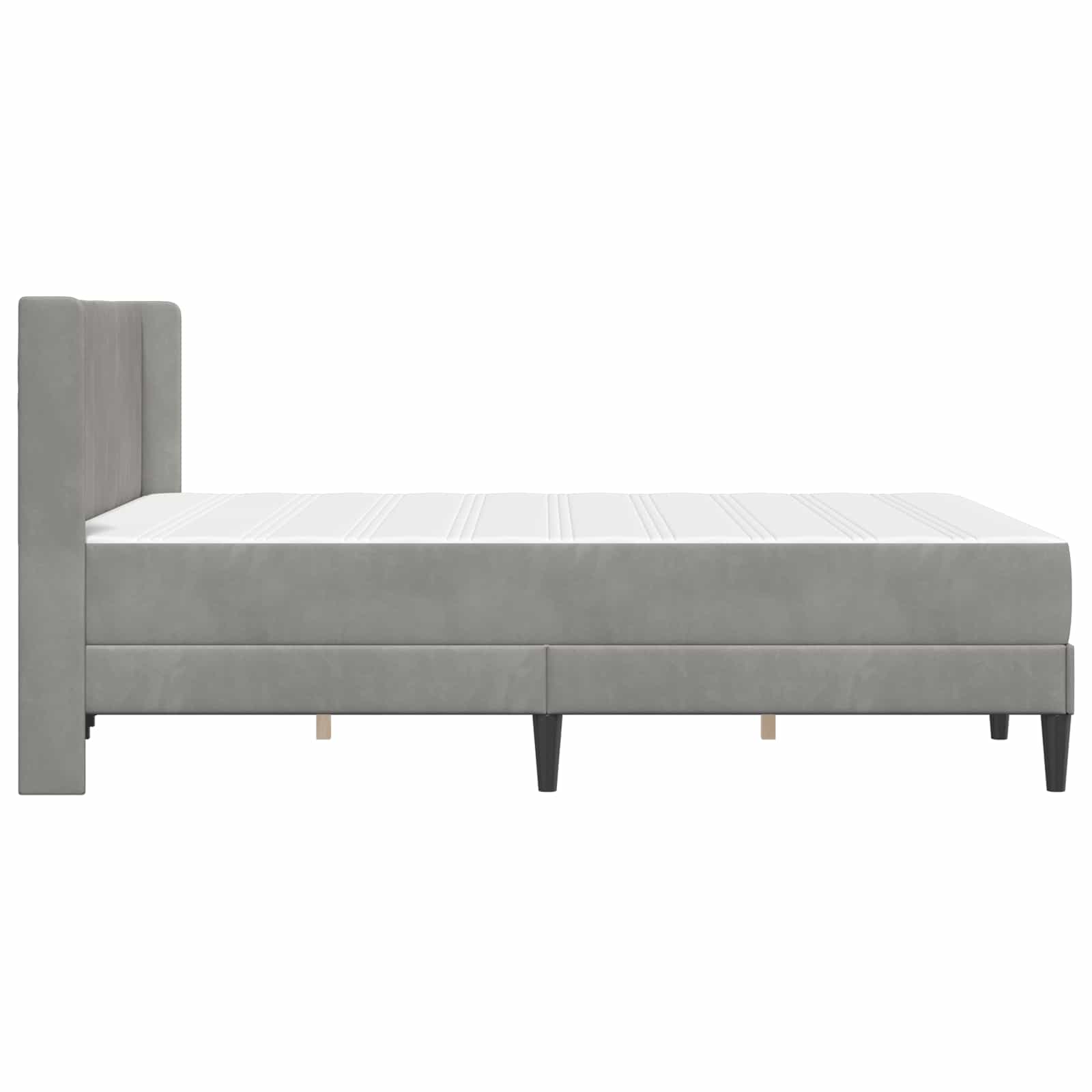 Bettgestell mit Matratze Hellgrau 120 x 200 cm Samt