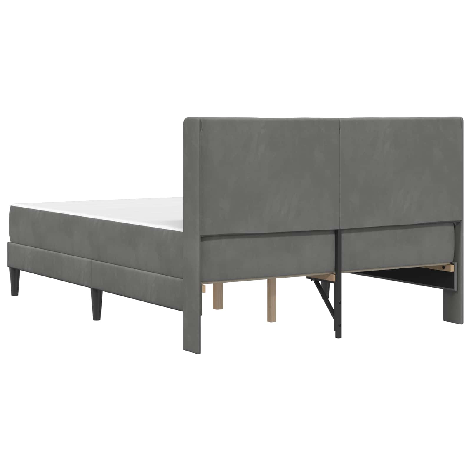 Bettgestell mit Matratze Dunkelgrau 120 x 200 cm Samt